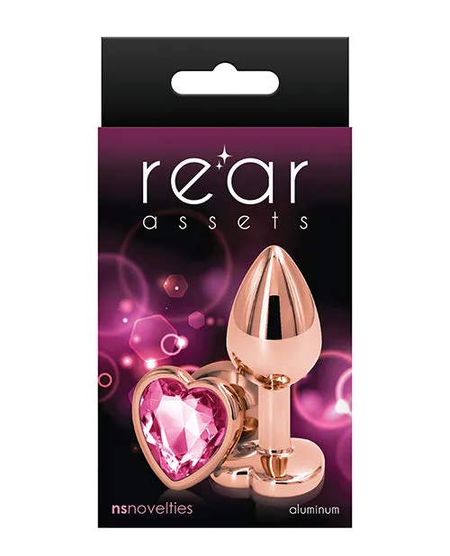 Anal Rear Assets Rear Assets Rose Gold Heart Anal Plug Small Pink