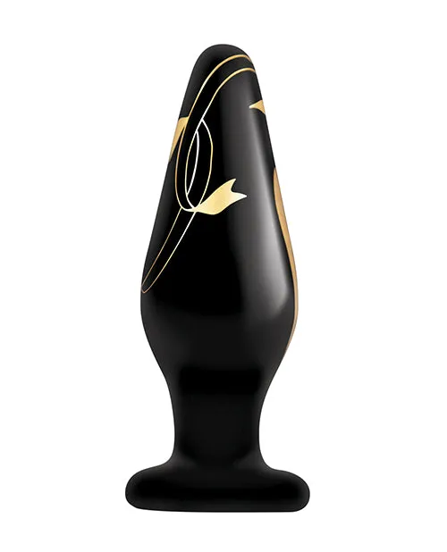 Anal Secret Kisses Handblown Wide Glass Anal Plug 45in BlackGold Secret Kisses Anal Secret Kisses Handblown Wide Glass Anal Plug 45in BlackGold Secret Kisses