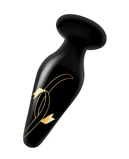 Anal Secret Kisses Handblown Wide Glass Anal Plug 45in BlackGold Secret Kisses Anal Secret Kisses Handblown Wide Glass Anal Plug 45in BlackGold Secret Kisses