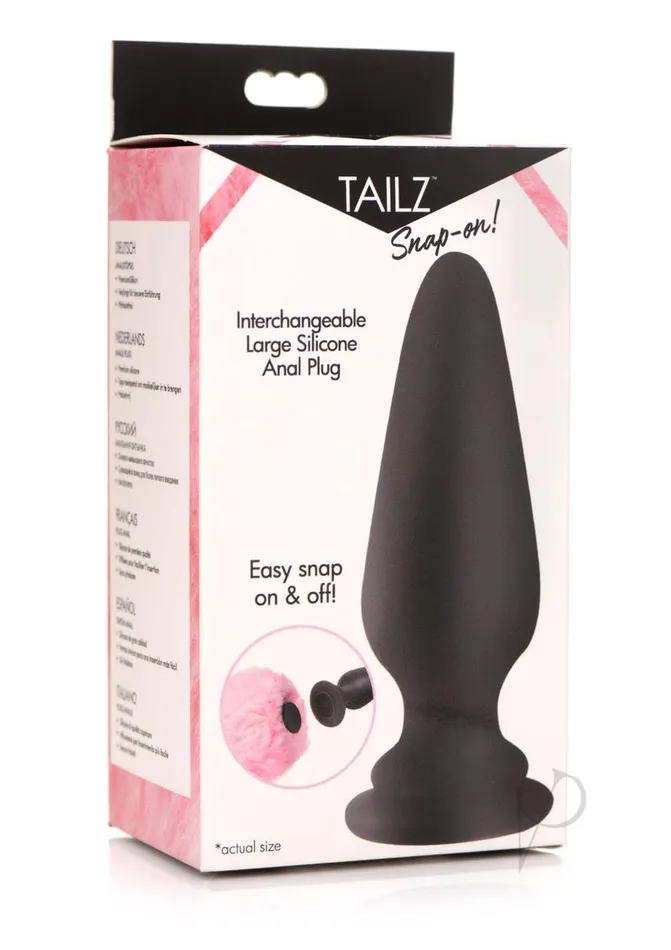 Anal Tailz Tailz SnapOn Silicone Anal Plug Large BlackPink