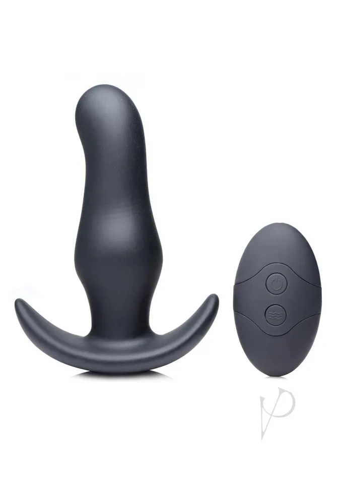 Anal ThumpIt Rechargeable Silicone Thumping Prostate Plug with Remote Control Black Thumpit