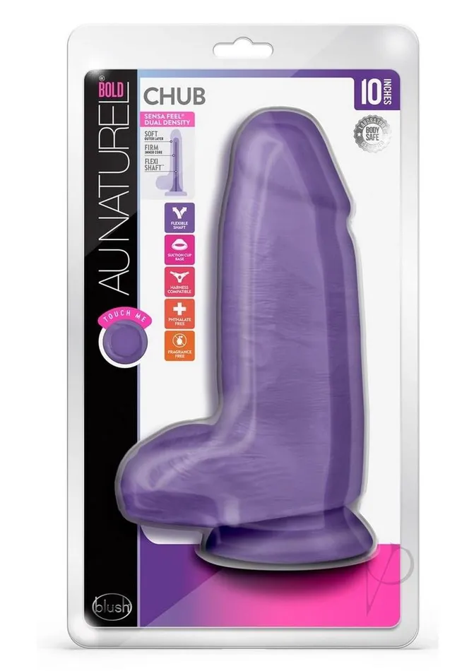 Au Naturel Bold Chub Dildo with Suction Cup and Balls 10in Purple Au Naturel Dildos Au Naturel Bold Chub Dildo with Suction Cup and Balls 10in Purple Au Naturel Dildos