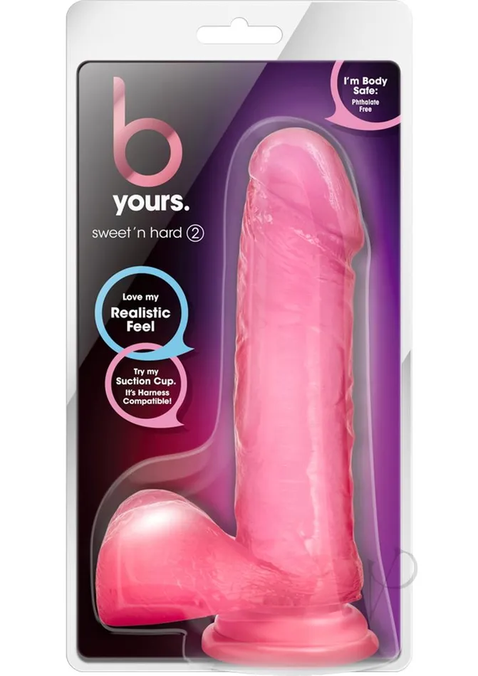B Yours Dildos B Yours Sweet N Hard 2 Dildo with Balls 775in Pink