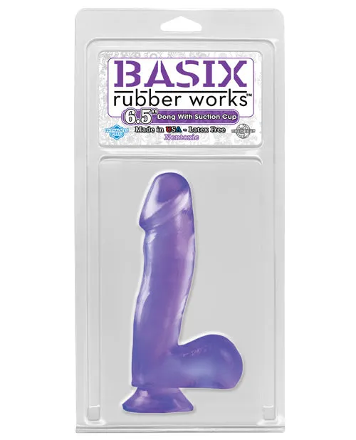 Basix Rubber Works 65in Dong with Suction Cup Waterproof Purple Basix Rubber Works Dildos