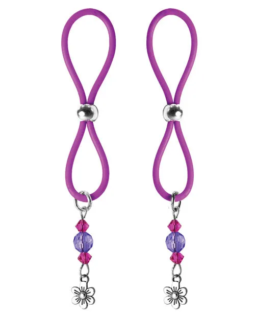 Bijoux De Nip Vibrators Bijoux de Nip Nipple Halos Flower Charm Purple