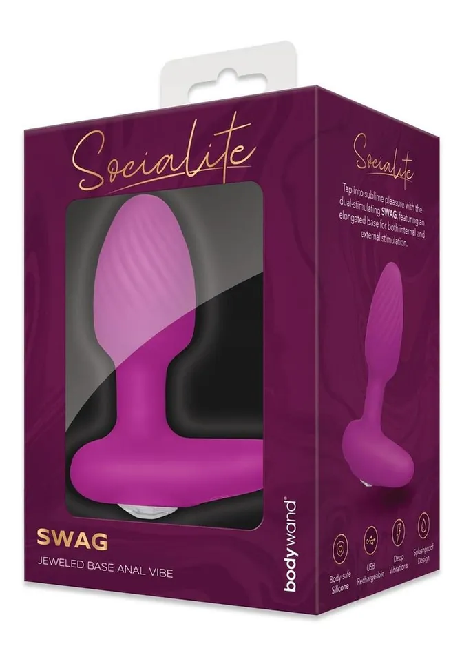 Bodywand Vibrators Bodywand Socialite Swag Rechargeable Silicone PSpot Vibrator PurpleGold Bodywand Vibrators Bodywand Socialite Swag Rechargeable Silicone PSpot Vibrator PurpleGold