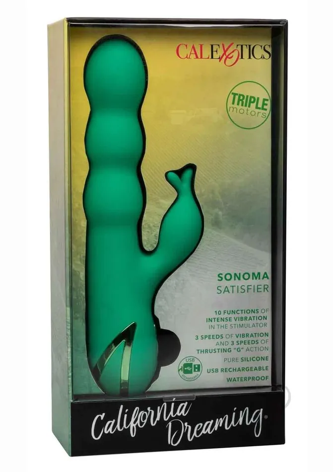 California Dreaming Vibrators Califormia Dreaming Sonoma Satisfyer Rechargeable Silicone Vibrator Green California Dreaming Vibrators Califormia Dreaming Sonoma Satisfyer Rechargeable Silicone Vibrator Green