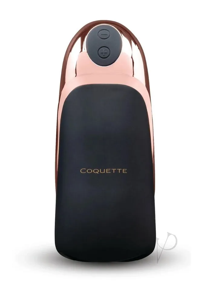 Coquette Anal Coquette The Hedonist Rechargeable Silicone Stroker BlackGold Coquette Anal Coquette The Hedonist Rechargeable Silicone Stroker BlackGold