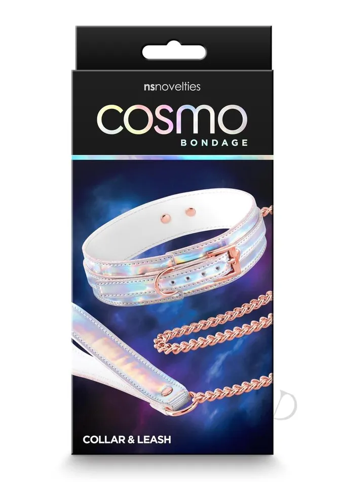 Cosmo Bondage Collar and Leash Rainbow Cosmo Couples