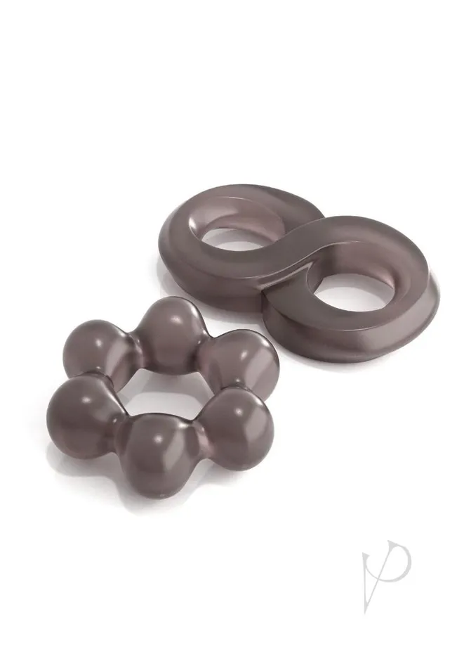 Couples Classix Classix Performance Cock Ring Set 2 piece kit Smoke