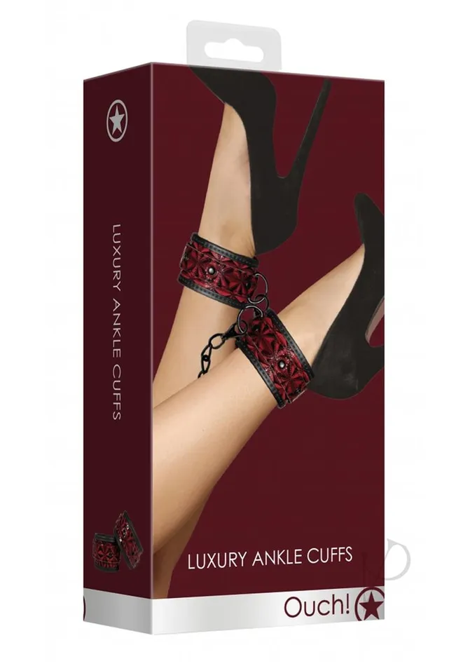 Couples Ouch Ouch Luxury Ankle Cuffs Burgundy