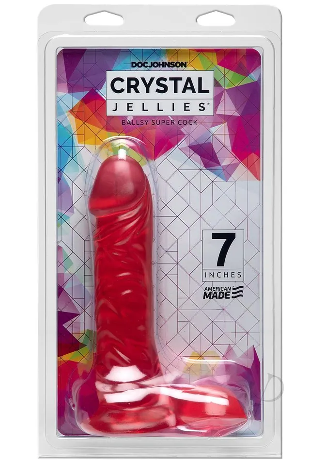 Crystal Jellies Dildos Crystal Jellies Ballsy Super Dildo 7in Pink