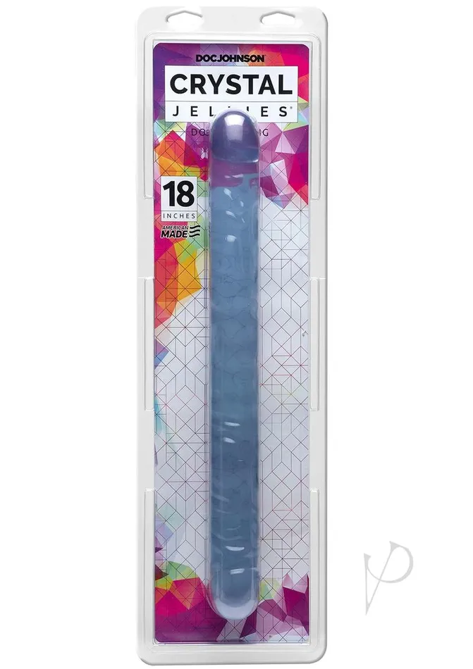 Crystal Jellies Double Dildo 18in Clear Crystal Jellies Dildos