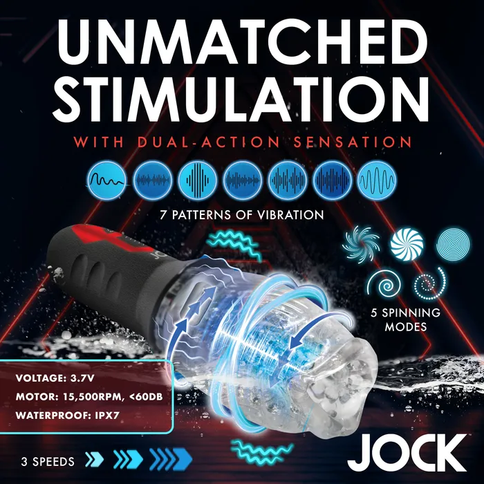Curve Toys Male Sex Toys Spinning and Vibrating Masturbator