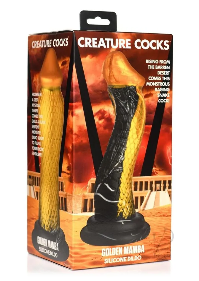 Dildos Creature Cocks Creature Cocks Golden Mamba Silicone Dildo GoldBlack Dildos Creature Cocks Creature Cocks Golden Mamba Silicone Dildo GoldBlack