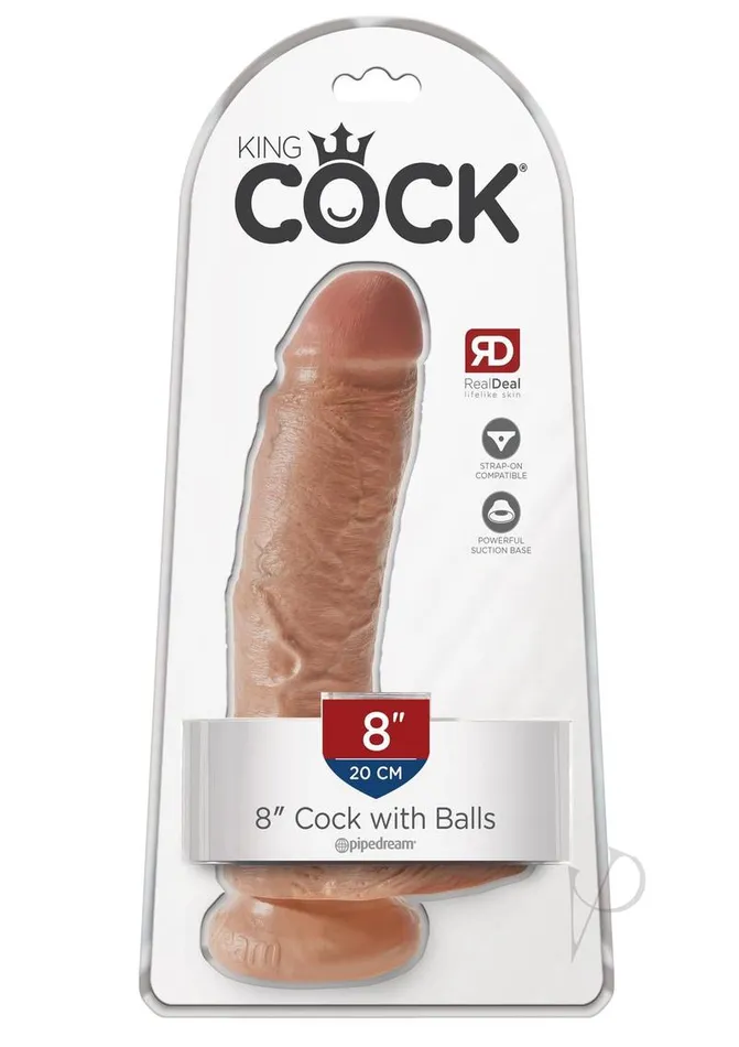 Dildos King Cock Dildo with Balls 8in Caramel King Cock