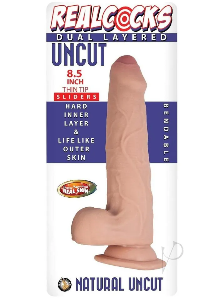 Dildos Realcocks Realcocks Dual Layered Uncut Slider Thin Tip Dildo 85in Vanilla Dildos Realcocks Realcocks Dual Layered Uncut Slider Thin Tip Dildo 85in Vanilla
