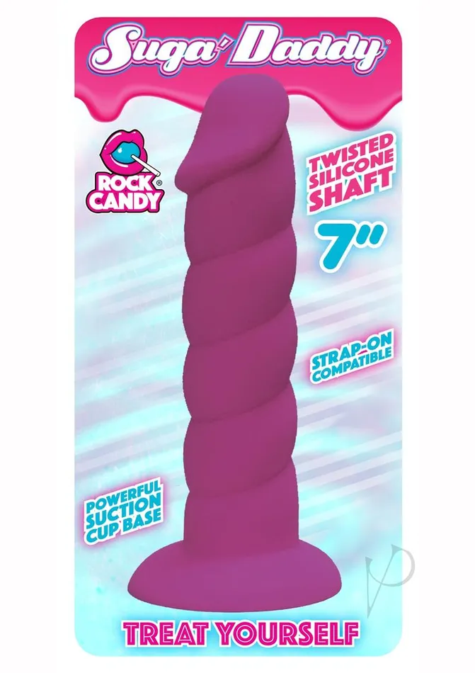 Dildos Suga Daddy Silicone Dildo 7in Purple Rock Candy Toys