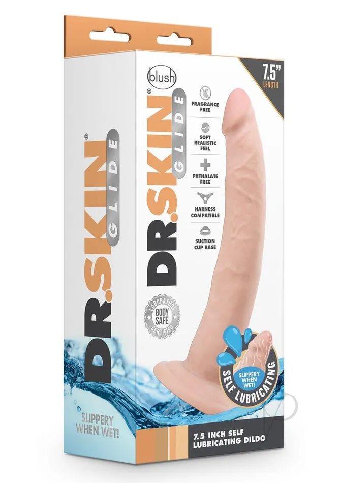 Dr Skin Dildos Dr Skin Glide Gold Collection Self Lubricating Dildo 75in Vanilla Dr Skin Dildos Dr Skin Glide Gold Collection Self Lubricating Dildo 75in Vanilla