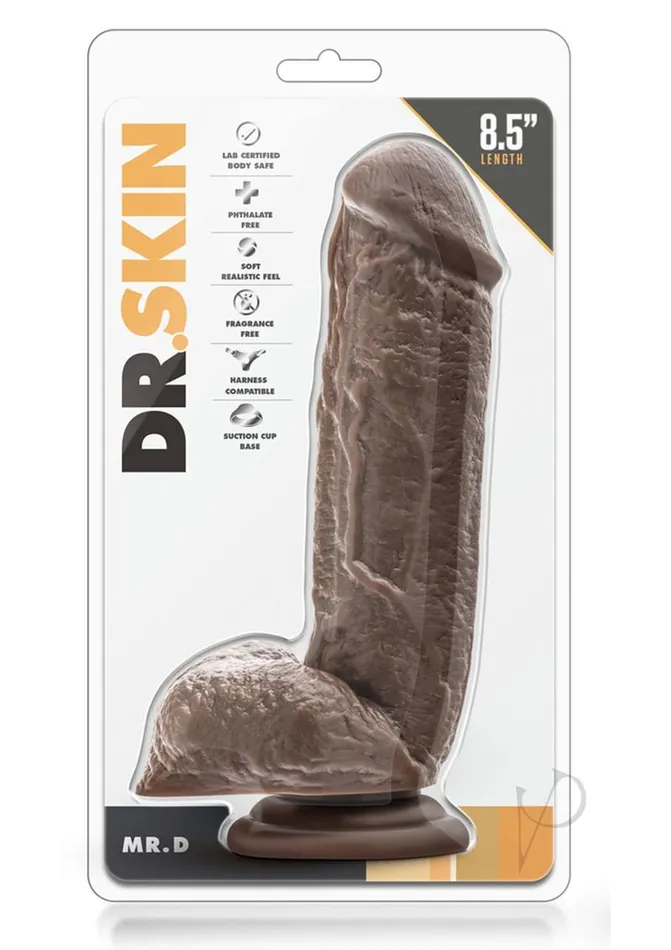 Dr Skin Dr Skin Silver Collection Mr D Dildo with Balls and Suction Cup 85in Chocolate Dildos Dr Skin Dr Skin Silver Collection Mr D Dildo with Balls and Suction Cup 85in Chocolate Dildos