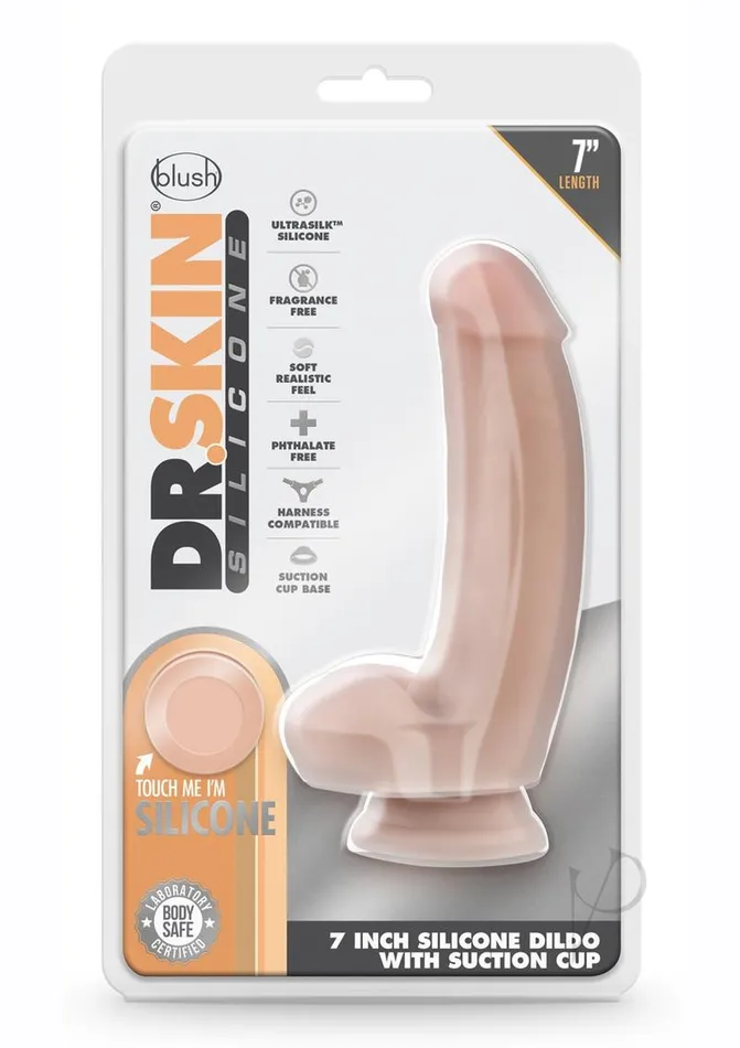 Dr Skin Platinum Collection Dr Samuel Silicone Dildo with Balls and Suction Cup 7in Vanilla Dr Skin Dildos Dr Skin Platinum Collection Dr Samuel Silicone Dildo with Balls and Suction Cup 7in Vanilla Dr Skin Dildos