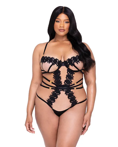 Ebony Rose Floral Guipure Lace Trim Teddy Black 2X Roma Confidential Vibrators Ebony Rose Floral Guipure Lace Trim Teddy Black 2X Roma Confidential Vibrators