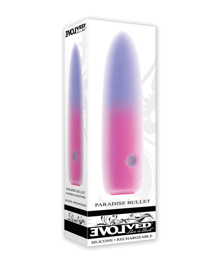 Evolved Paradise Rechargeable Silicone Bullet Vibrator PinkPurple Vibrators Evolved Paradise Rechargeable Silicone Bullet Vibrator PinkPurple Vibrators
