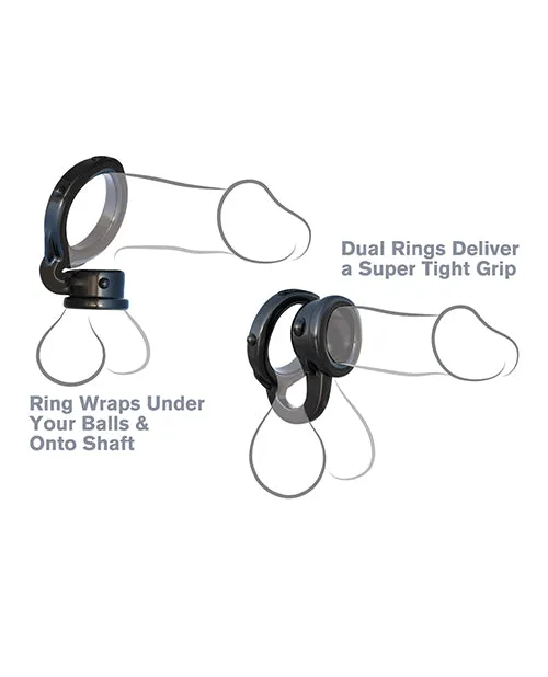 Fantasy CRingz Ironman DuoCock Ring Black Fantasy C Ringz Male Sex Toys