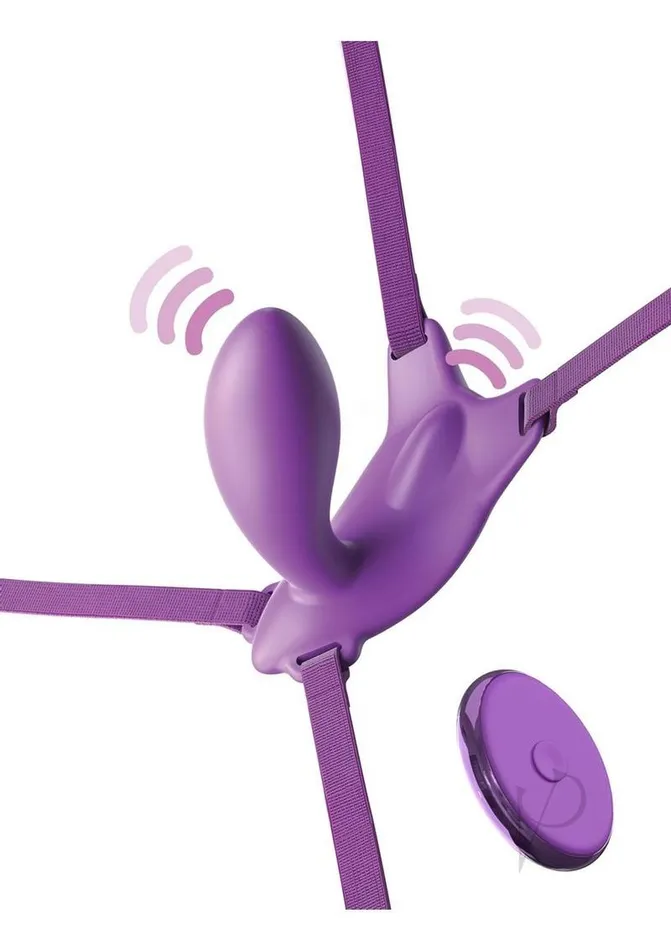 Fantasy For Her Ultimate GSpot Butterfly StrapOn Rechargeable Silicone with Remote Control Purple Fantasy For Her Female Sex Toys