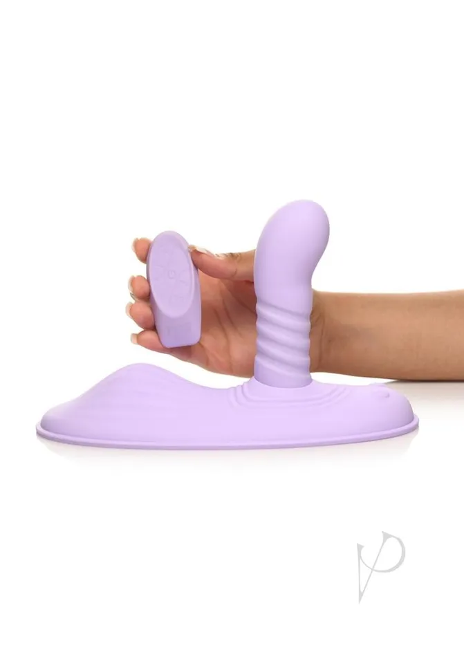 Female Sex Toys Inmi Inmi Thrust N Grind Thrusting and Vibrating Rechargeable Silicone Grinder Pad with Remote Control Purple