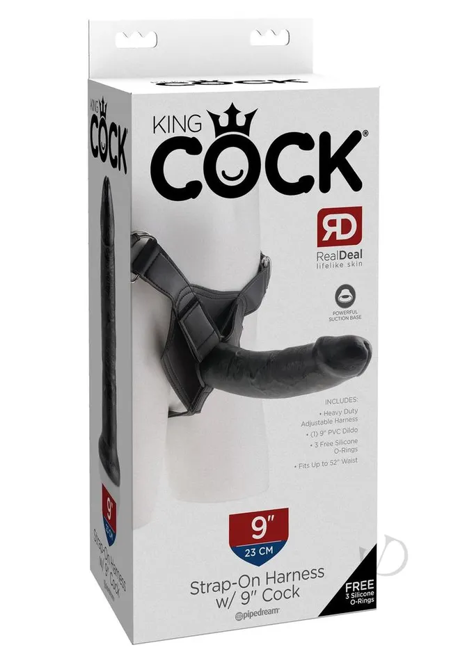 Female Sex Toys King Cock King Cock Strap on Harness with Dildo 9in Black
