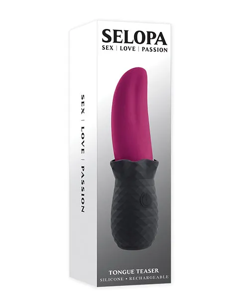 Female Sex Toys Selopa Selopas Tongue Teaser Rechargeable Silicone Clitoral Stimulator Black