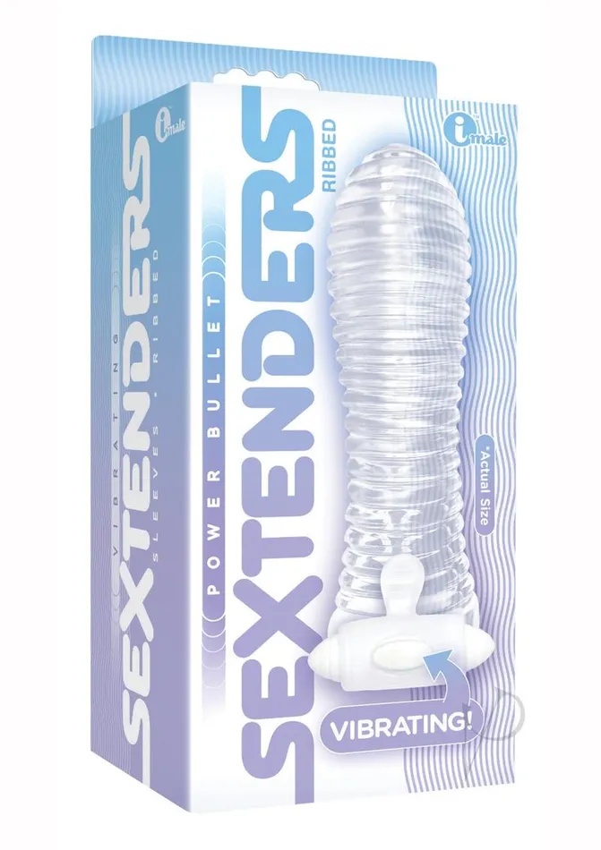 Female Sex Toys The 9s The 9s Vibrating Sextenders Ribbed Clear