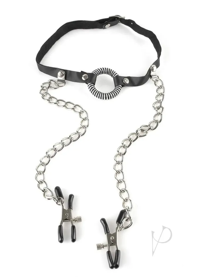 Fetish Fantasy Series Couples Fetish Fantasy ORing Gag with Nipple Clamps Black Fetish Fantasy Series Couples Fetish Fantasy ORing Gag with Nipple Clamps Black