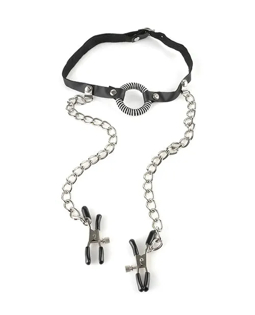 Fetish Fantasy Series Couples Fetish Fantasy ORing Gag with Nipple Clamps Black Fetish Fantasy Series Couples Fetish Fantasy ORing Gag with Nipple Clamps Black