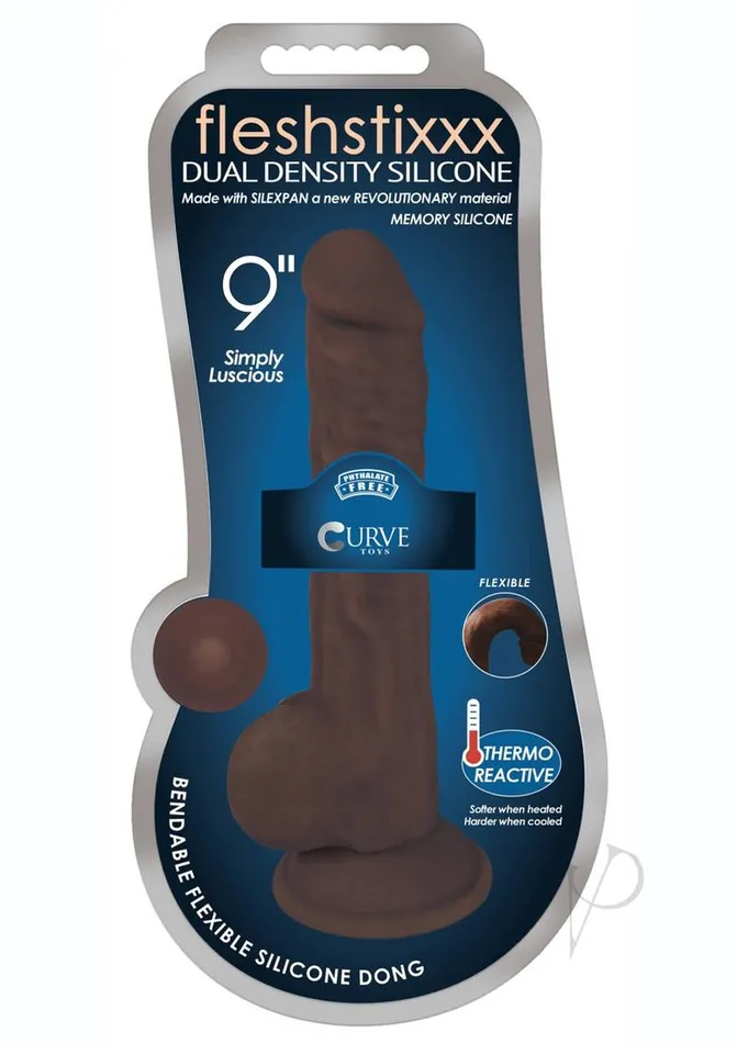 Flesh Stixxx Dildos Fleshstixxx Dual Density Silicone Bendable Dong with Balls 9in Chocolate Flesh Stixxx Dildos Fleshstixxx Dual Density Silicone Bendable Dong with Balls 9in Chocolate