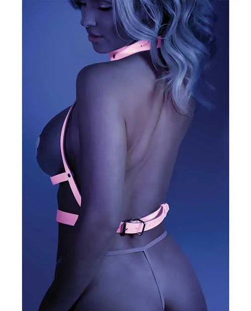 Glow By Fantasy Lingerie Dildos Glow Strapped In Glow in the Dark Harness Top Pasties Not Included Light Pink OS Glow By Fantasy Lingerie Dildos Glow Strapped In Glow in the Dark Harness Top Pasties Not Included Light Pink OS