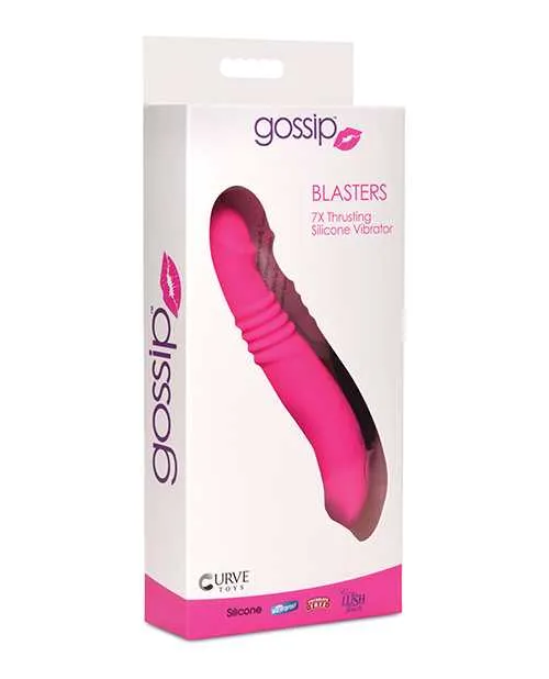 Gossip Female Sex Toys Gossip Blasters 10X Rechargeable Silicone Thrusting Vibrator Magenta