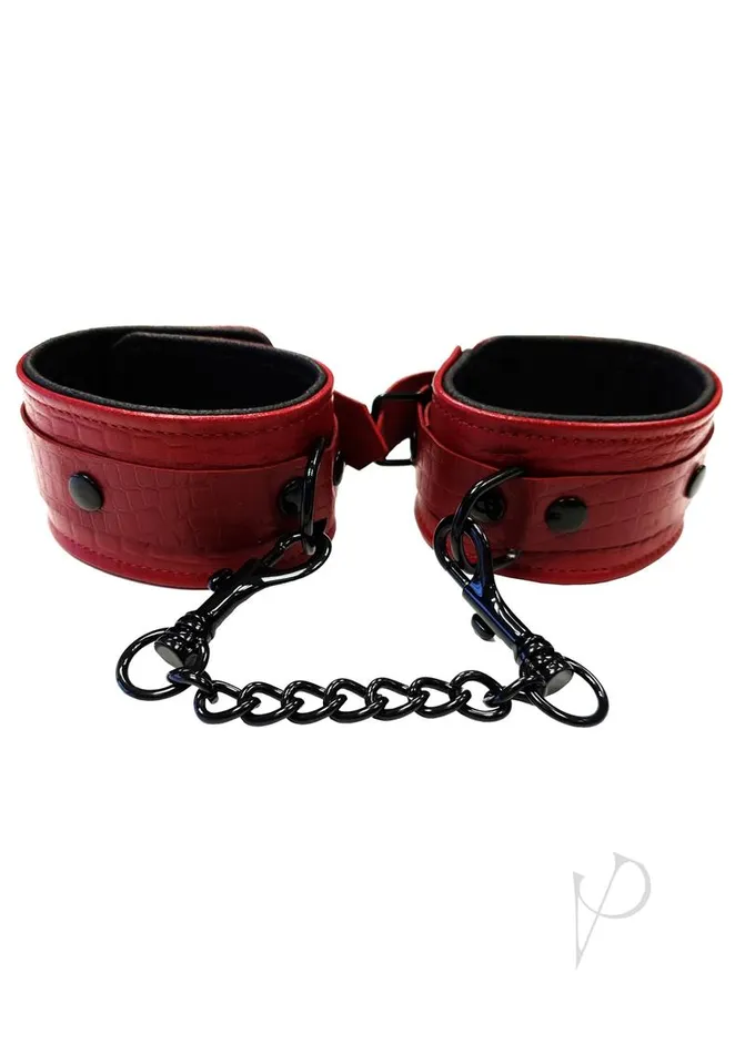 Handcuffs Restraints Rouge Anaconda Adjustable Wrist Cuffs Burgundy Rouge