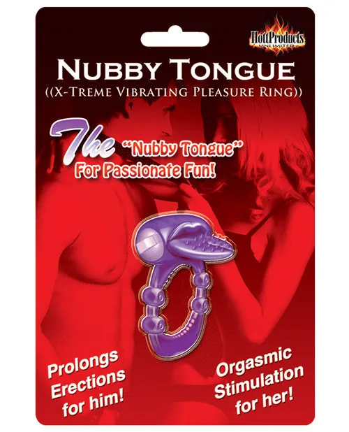 Hott Products Male Sex Toys Nubbie Tongue Vibrating Silicone Cock Ring Waterproof Purple