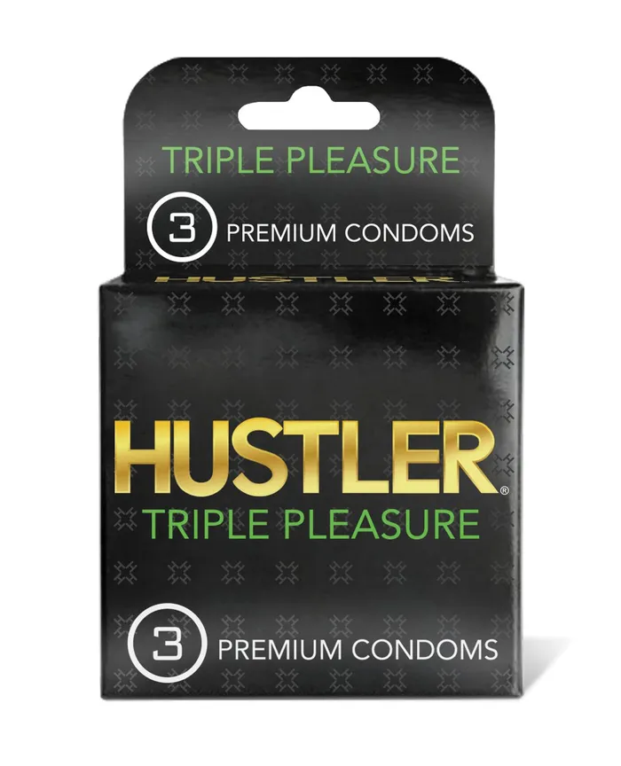 Hustler Condoms Vibrators Hustler Triple Pleasure Premium Condoms Pack of 3