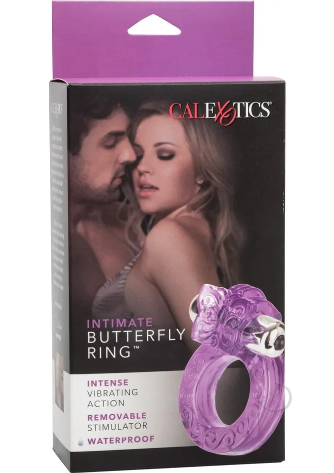 Intimate Butterfly Ring Vibrating Cock Ring with Clitoral Stimulation Purple Couples Enhancers Couples