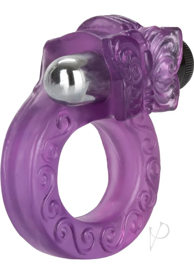 Intimate Butterfly Ring Vibrating Cock Ring with Clitoral Stimulation Purple Couples Enhancers Couples
