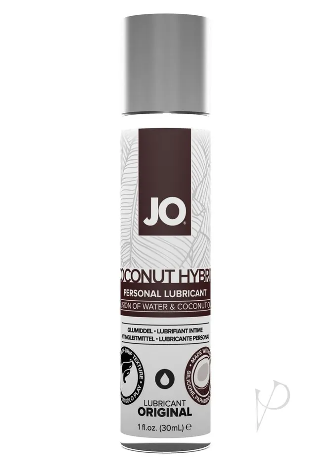JO Coconut Hybrid Original Silicone Free Personal Lubricant Water and Coconut Oil 1oz System Jo Sexual Health Wellbeing