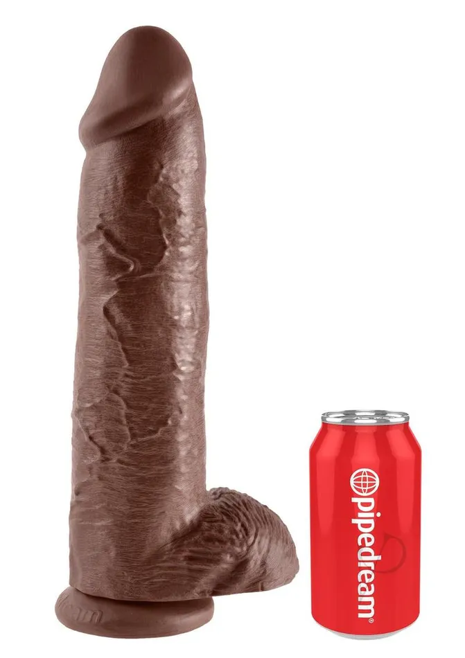 King Cock Dildos King Cock Dildo with Balls 12in Chocolate