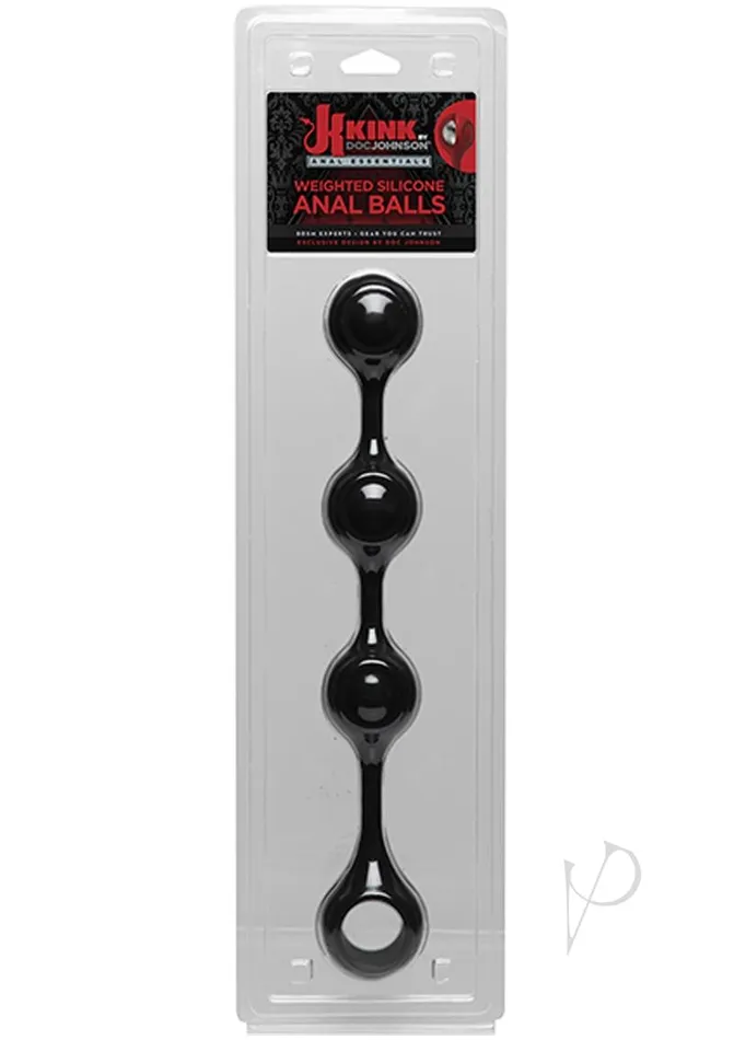 Kink Anal Kink Anal Essentials Weighted Silicone Beaded Anal Balls 135in Black