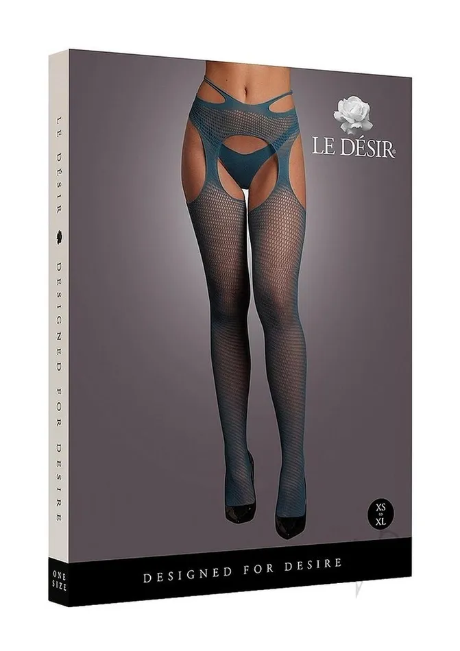 Le Desir Vibrators Le Desir Suspender Pantyhose with Strappy Waist OS Blue Le Desir Vibrators Le Desir Suspender Pantyhose with Strappy Waist OS Blue
