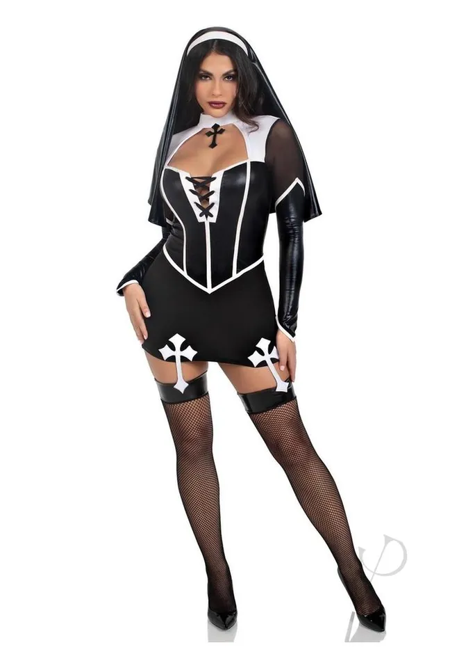 Leg Avenue Anal Leg Avenue Holy Hottie Set Boned Garter Dress with Cross Accents and Nun Habit 2 Piece Small BlackWhite Leg Avenue Anal Leg Avenue Holy Hottie Set Boned Garter Dress with Cross Accents and Nun Habit 2 Piece Small BlackWhite