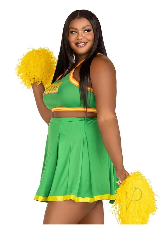 Leg Avenue Bring It Baddie Set Top with Cheer Logo Pleated Skirt and Pom Pom 3 Piece 1X2X Green Leg Avenue Male Sex Toys Leg Avenue Bring It Baddie Set Top with Cheer Logo Pleated Skirt and Pom Pom 3 Piece 1X2X Green Leg Avenue Male Sex Toys