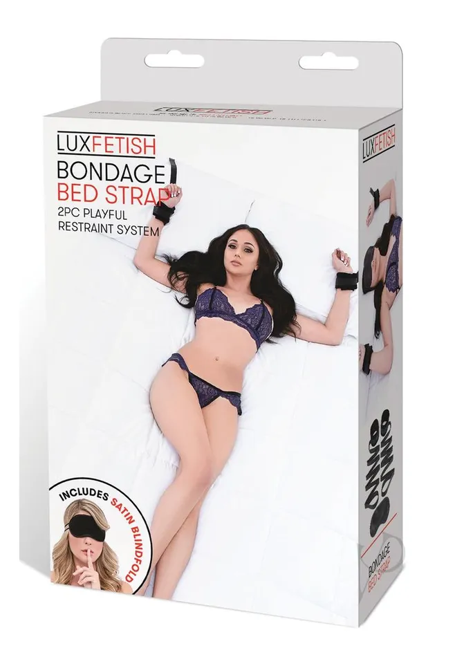 Lux Fetish Bondage Bed Strap 2 piece set Black Lux Fetish Couples
